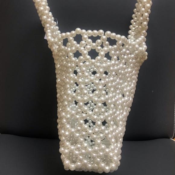 NWT Faux pearl beaded top handle bag - Picture 4 of 4
